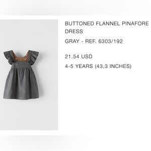 Buttoned Flannel Pinafore dress - 4-5 yrs